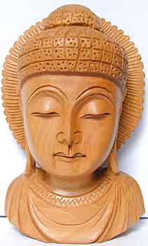 Buddha Büst, Holz